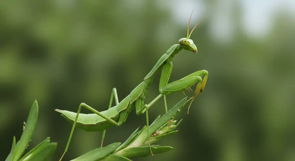 seeing a green praying mantis meaning explanations