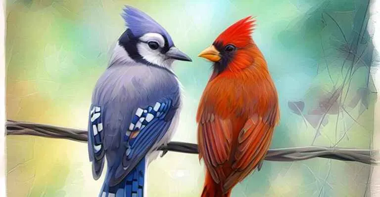 blue jay and cardinal together symbolism