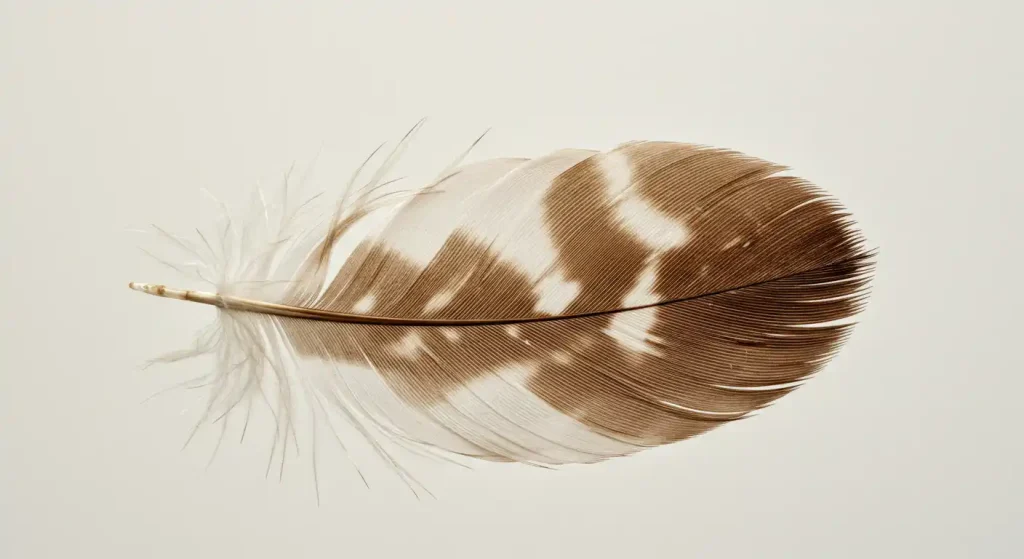 grey, white, and brown feather meaning